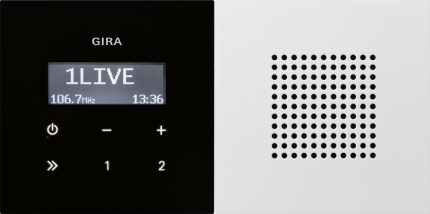 Радіоприймач прихованого монтажу RDS System 55, білий глянцевий