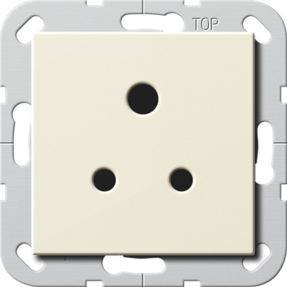 Розетка (BS 546) Round Pin 5 зі шторками System 55, кремовий глянцевий
