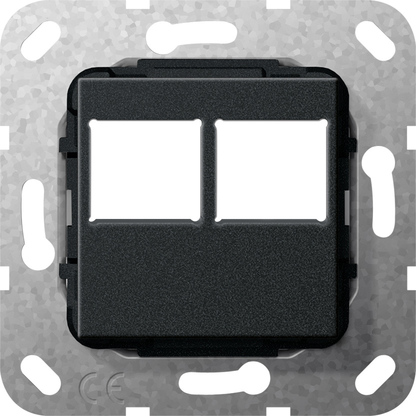 562910 Накладка для Modular Jack RJ 45 2-м для гнізд LexCom, чорний - Зображення 1