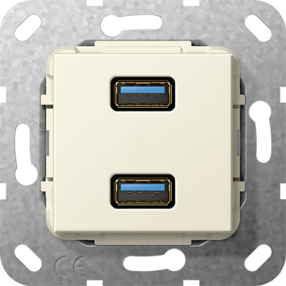 USB 3.0 A 2-м перехідник, кремовий глянцевий
