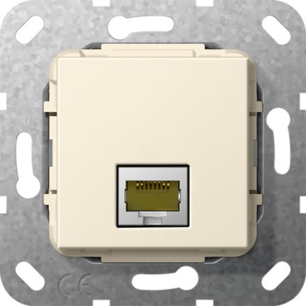 Modular Jack RJ45 кат.6A 10 Гбит Ethernet перехідник, кремовий глянцевий