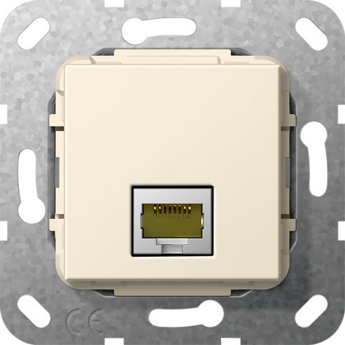 569601 Modular Jack RJ45 кат.6A 10 Гбит Ethernet обтиск, кремовий глянцевий - Зображення 1