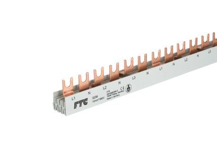 3239 Busbar, 4 pole, fork, 10sqmm