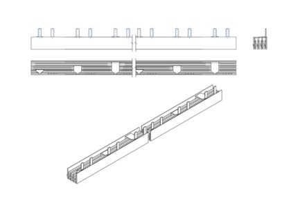 3695S-16 Busbar, 4 pole, pin, 16sqmm