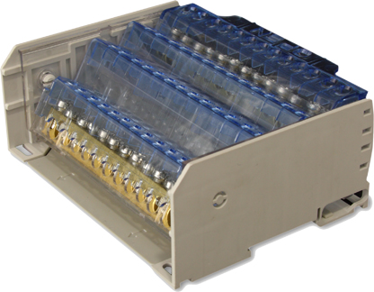 38122  Distribution block 2 pole grey 125A for 13 copper conductors