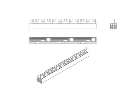 706T-16 Busbar, 4 pole, fork, 16sqmm