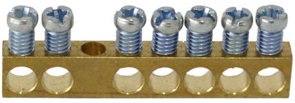 870-7  Terminal block blank brass, 7 connections