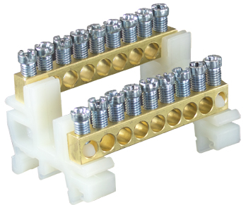 870-KLS7 Modul kit of terminal blocks 2 x 7 connections on DIN rail holder NPET1