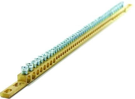 870KL0150  Terminal block blank brass, 46 connections with diverse connection cross sections