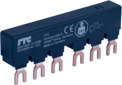 MSV G45-14-2ABK Busbars for MCBs 3 pole 10sqmm 2 devices