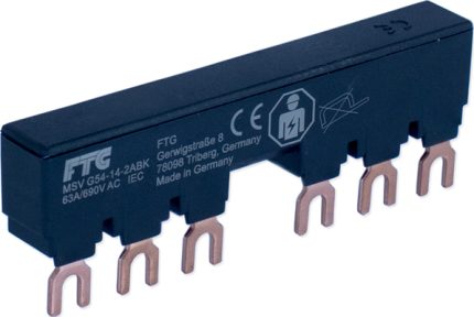 MSV G54-14-2ABK Busbars for MCBs 3 pole 10sqmm 2 devices