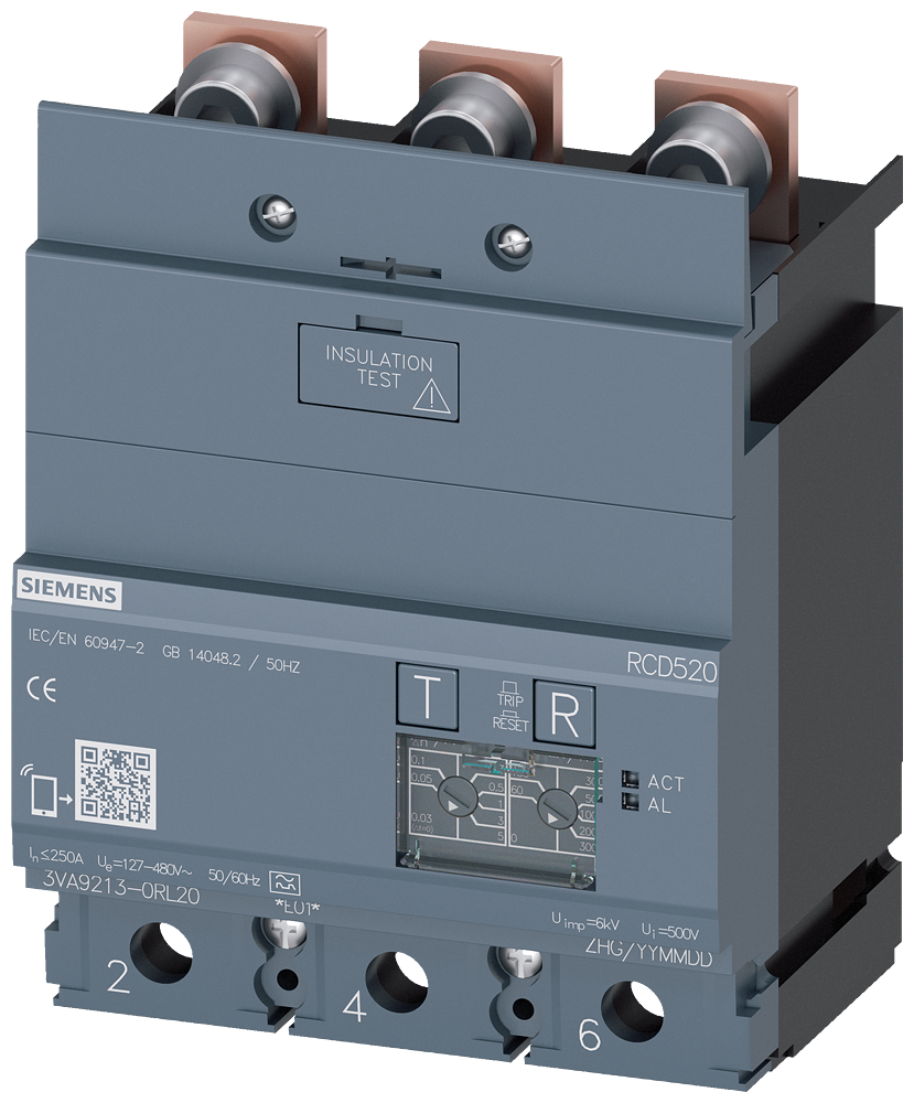 G_I202_XX_29897P 3VA9213-0RL20 RCD-MODULE RCD520 3P I=250A U=12... - Зображення 1