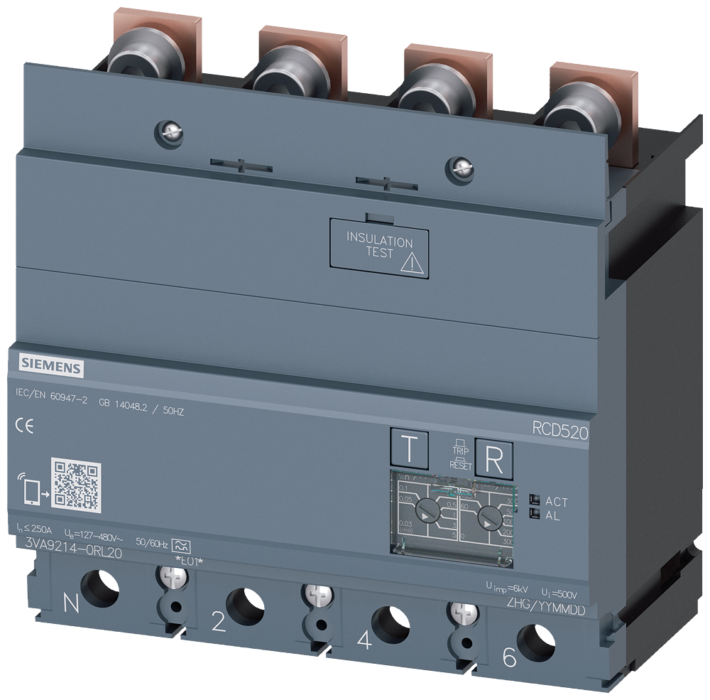 G_I202_XX_29899P 3VA9214-0RL20 RCD-MODULE RCD520 4P I=250A U=12... - Зображення 1