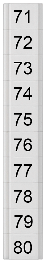 8WH8141-1AB75  LABELS,FLAT, TRANSV.,71-80,S. 4