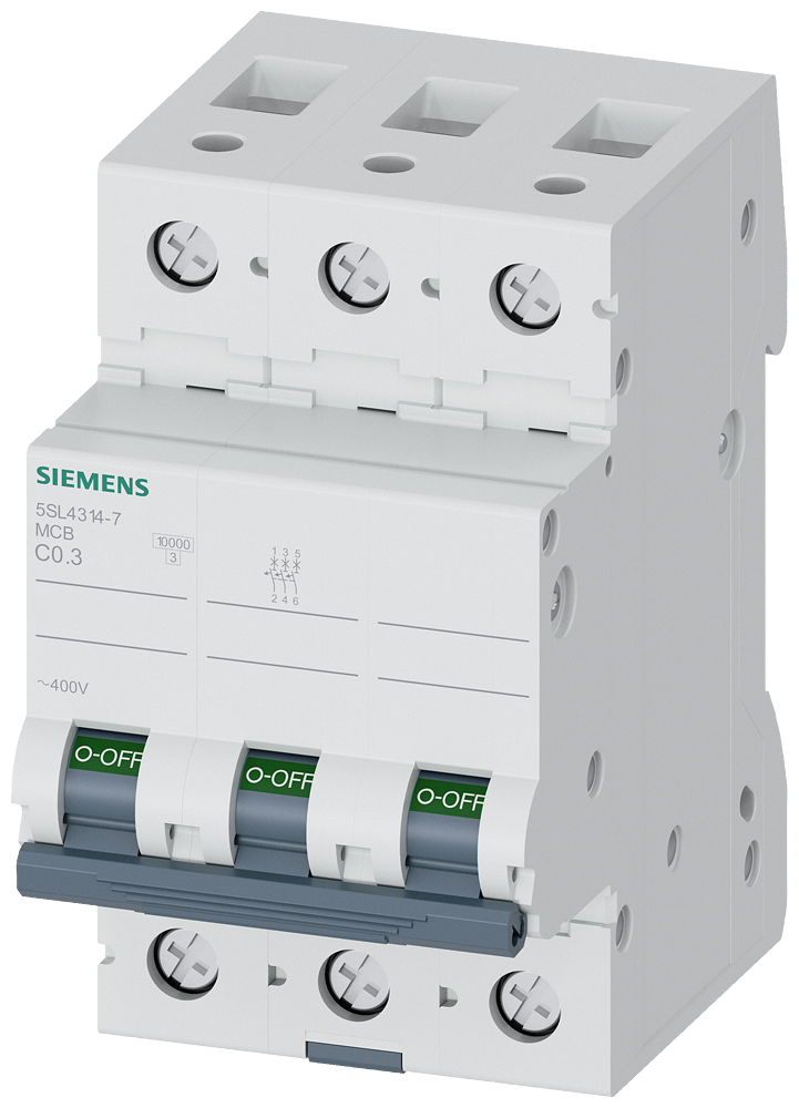 G_I202_XX_79016P 5SL4314-7 CIRCUIT BREAKER 10KA 3POLE C0,3 - Зображення 1