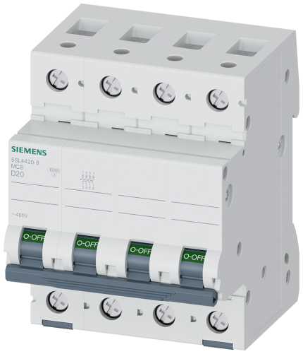 5SL4420-8 CIRCUIT BREAKER 10KA 4POLE D20