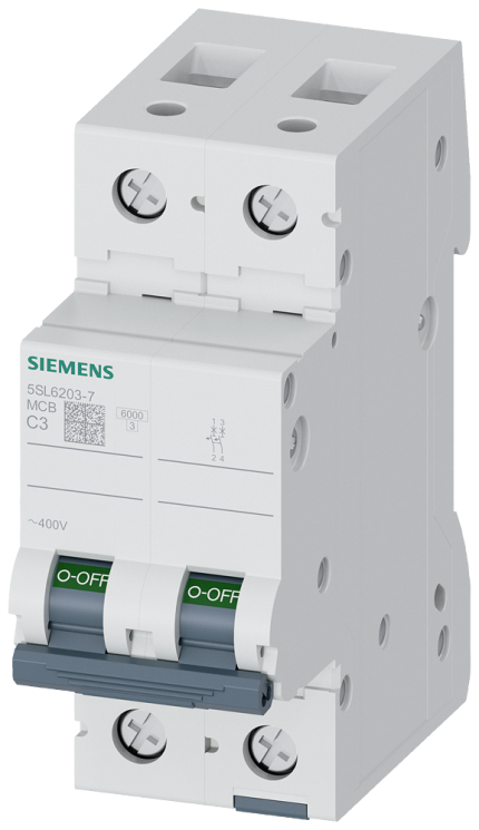 5SL6203-7  CIRCUIT BREAKER 6KA 2POL C3