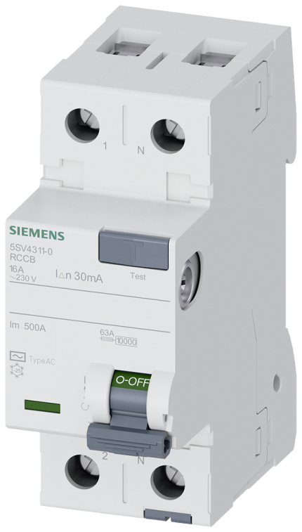5SV4311-0 RCCB TYPE AC 16/2 30MA 2MW