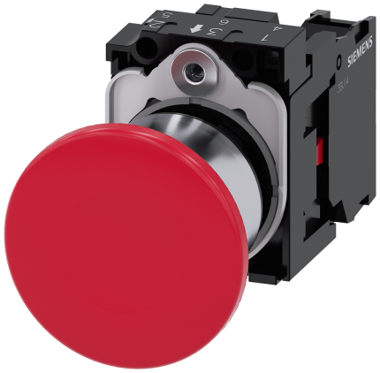 3SU1150-1BA20-1CA0 Mushroom pushbutton, 40mm, red