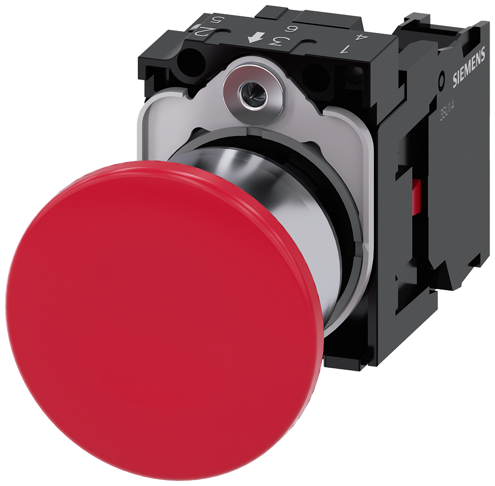 G_IC03_XX_06819P 3SU1150-1BA20-1CA0 Mushroom pushbutton, 40mm, red - Зображення 1
