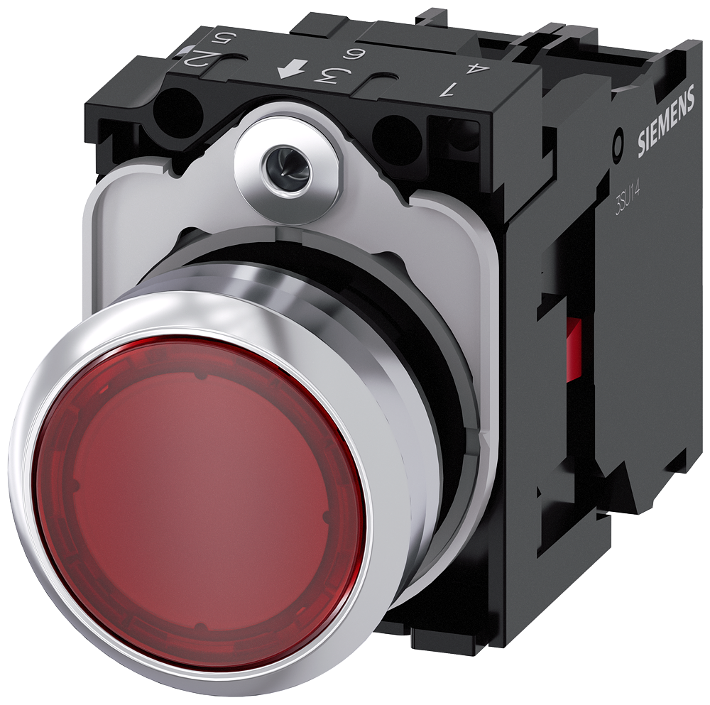 G_IC03_XX_06834P 3SU1152-0AB20-1CA0 Illuminated pushbutton, red - Зображення 1