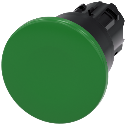 3SU1000-1BA40-0AA0  Mushroom pushbutton, 40mm, green