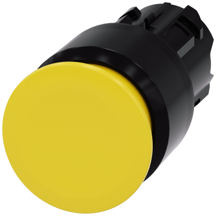 3SU1000-1AA30-0AA0 Mushroom pushbutton, 30mm, yellow