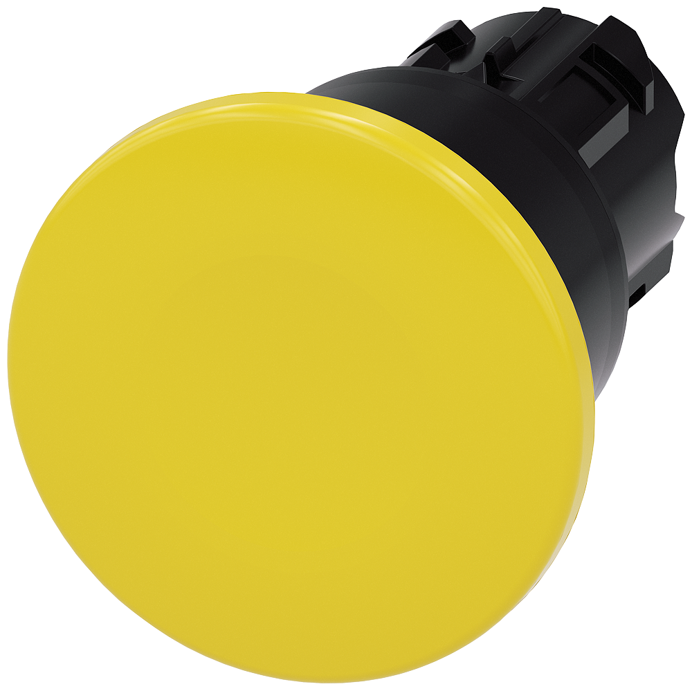 G_IC03_XX_06981P 3SU1000-1BA30-0AA0 Mushroom pushbutton, 40mm, yellow - Зображення 1