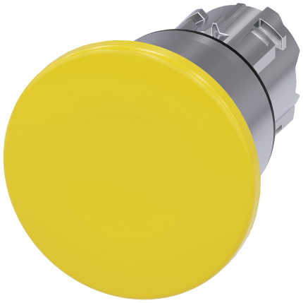 3SU1050-1BA30-0AA0  Mushroom pushbutton, 40mm, yellow