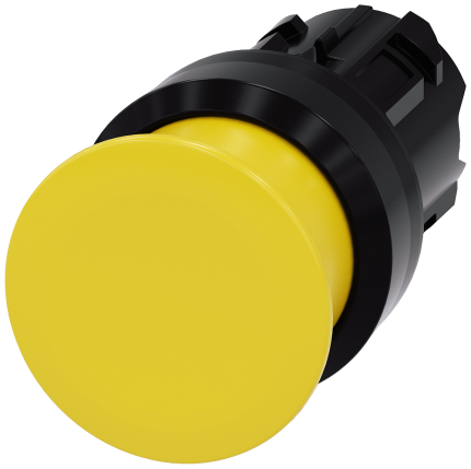3SU1000-1AD30-0AA0 Mushroom pushbutton, 30mm, yellow