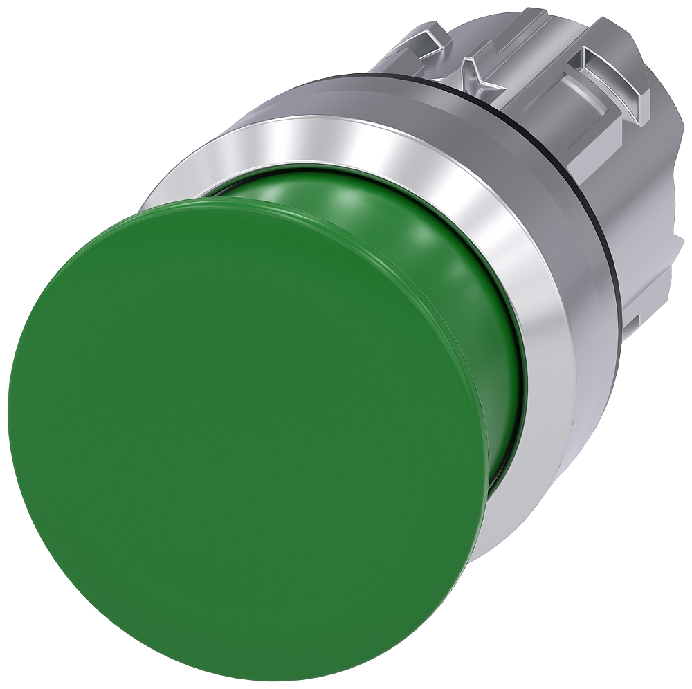 G_IC03_XX_07002P 3SU1050-1AD40-0AA0 Mushroom pushbutton, 30mm, green - Зображення 1