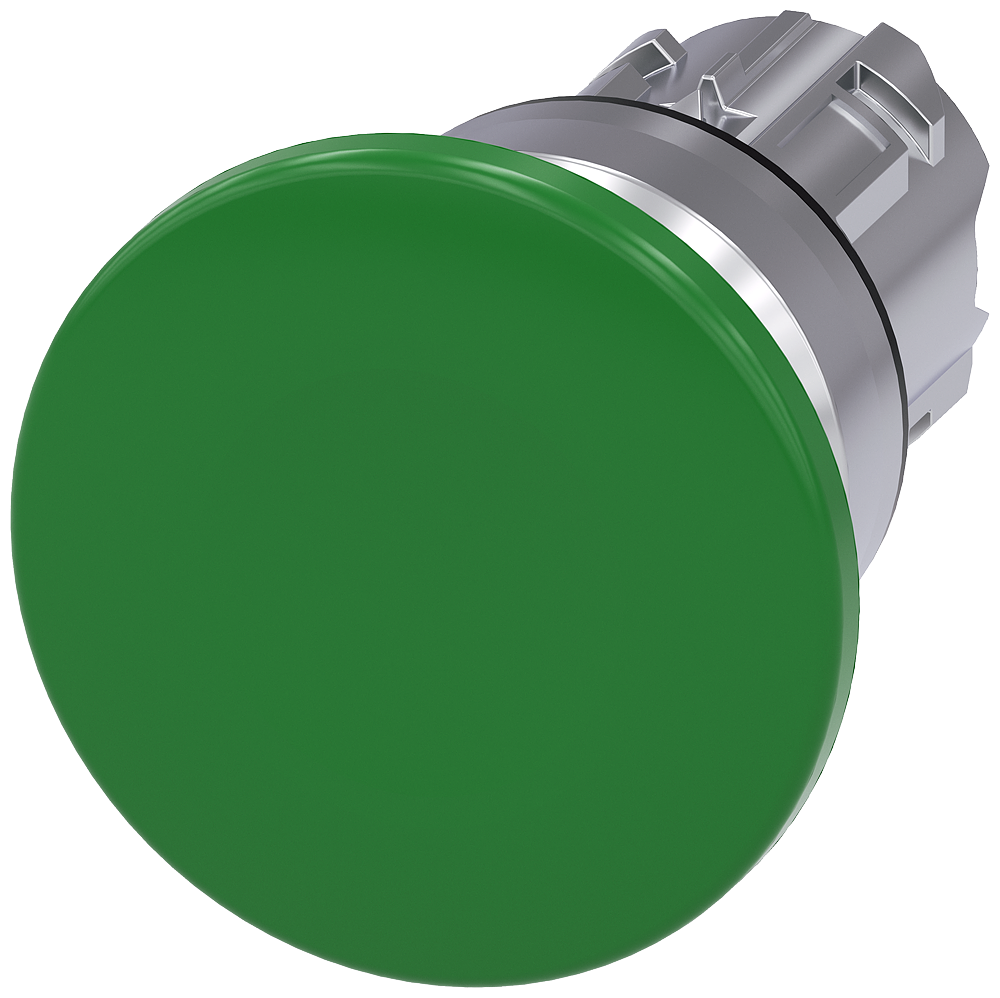 G_IC03_XX_07007P 3SU1050-1BD40-0AA0 Mushroom pushbutton, 40mm, green - Зображення 1