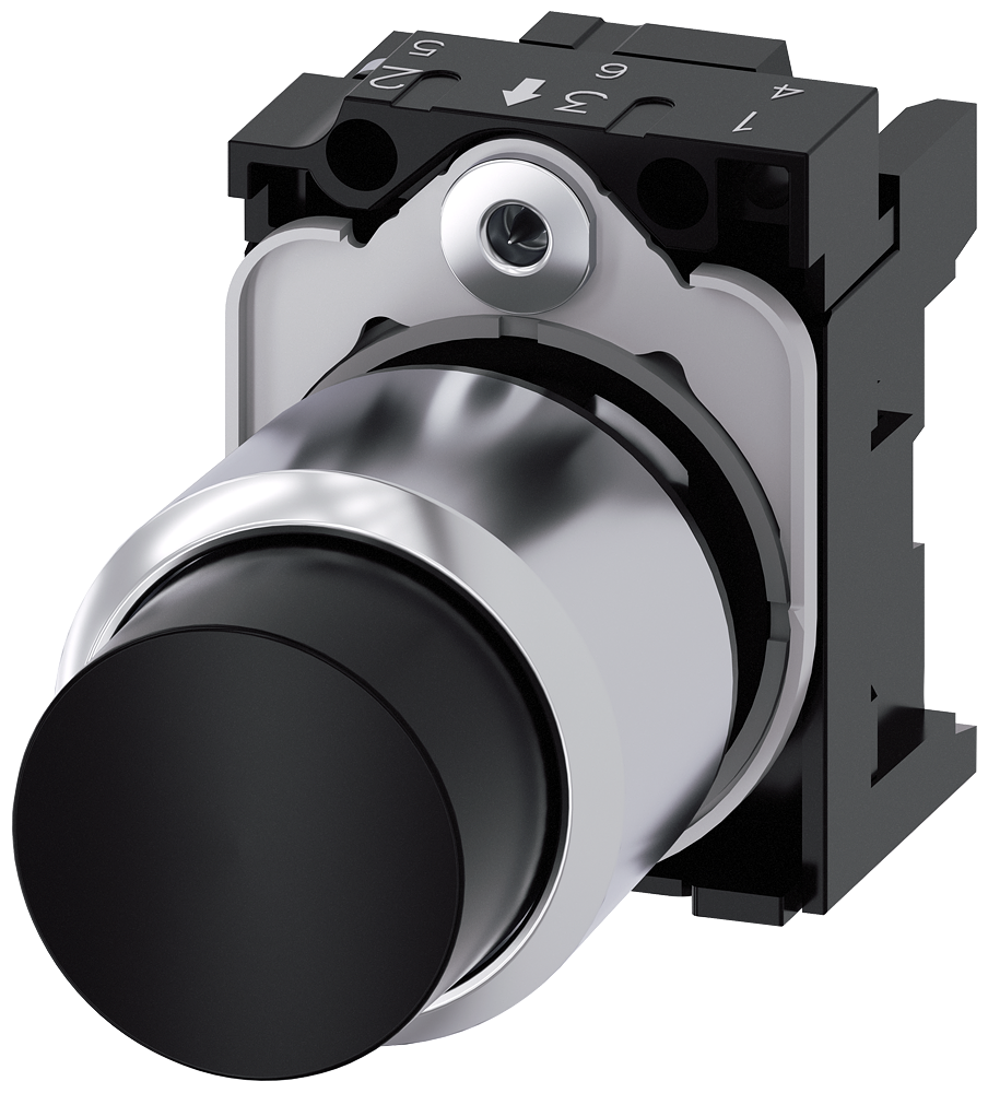 G_IC03_XX_07164P 3SU1250-0FB10-0AA0 Pushbutton, black, extended stroke - Зображення 1
