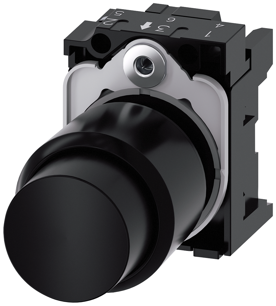 G_IC03_XX_07166P 3SU1200-0FB10-0AA0 Pushbutton, black, extended stroke - Зображення 1