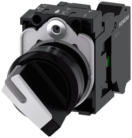 3SU1100-2BF60-3BA0 Selector switch, O-I, black, white