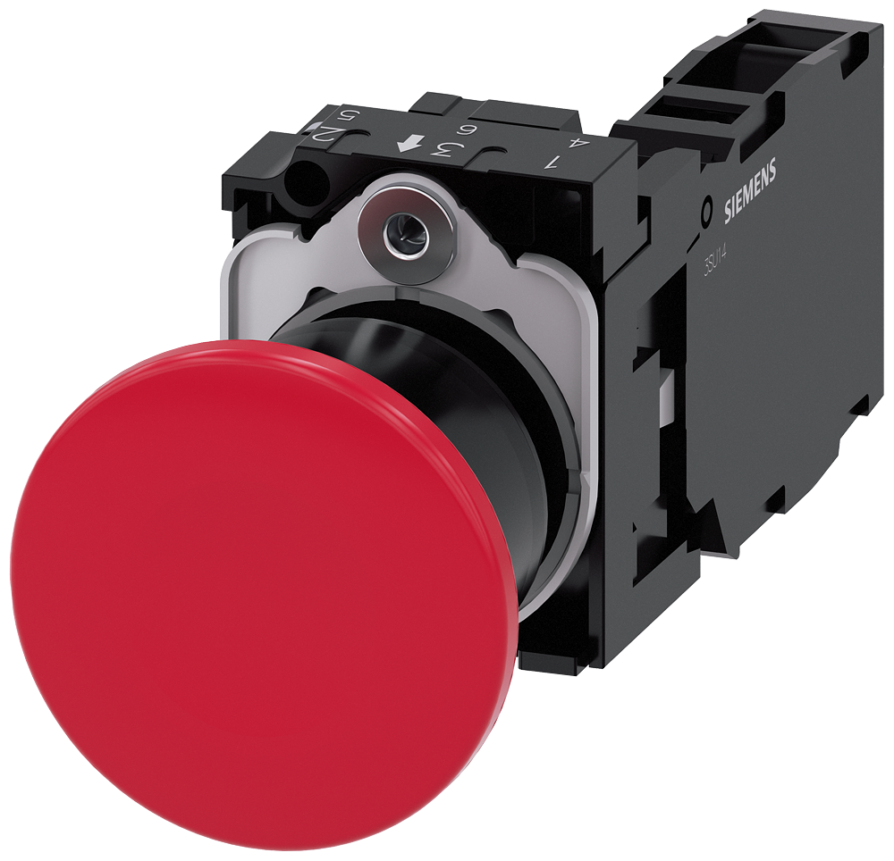 G_IC03_XX_07230P 3SU1100-1BA20-1FA0 Mushroom pushbutton, 40mm, red - Зображення 1