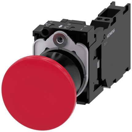 3SU1100-1BA20-3FA0  Mushroom pushbutton, 40mm, red