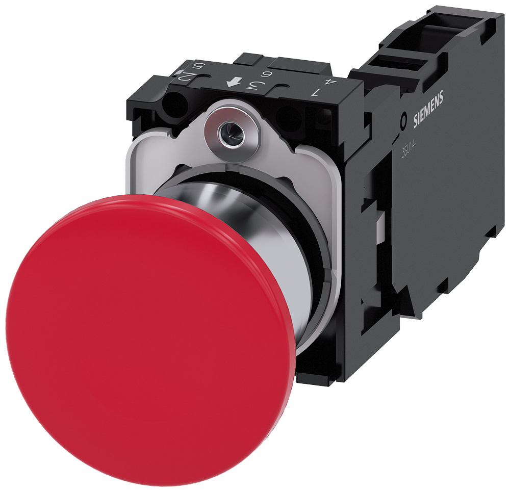 G_IC03_XX_07235P 3SU1150-1BA20-1FA0 Mushroom pushbutton, 40mm, red - Зображення 1
