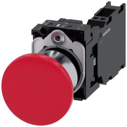 3SU1150-1BA20-3FA0 Mushroom pushbutton, 40mm, red
