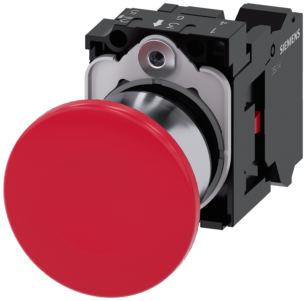 G_IC03_XX_07238P 3SU1150-1BA20-3CA0 Mushroom pushbutton, 40mm, red - Зображення 1