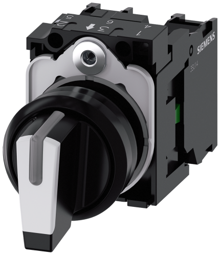 3SU1100-2BL60-1NA0 Selector switch, I-O-II, black, ...