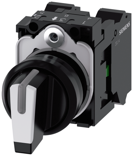 3SU1100-2BM60-3NA0 Selector switch, I>O<II,...