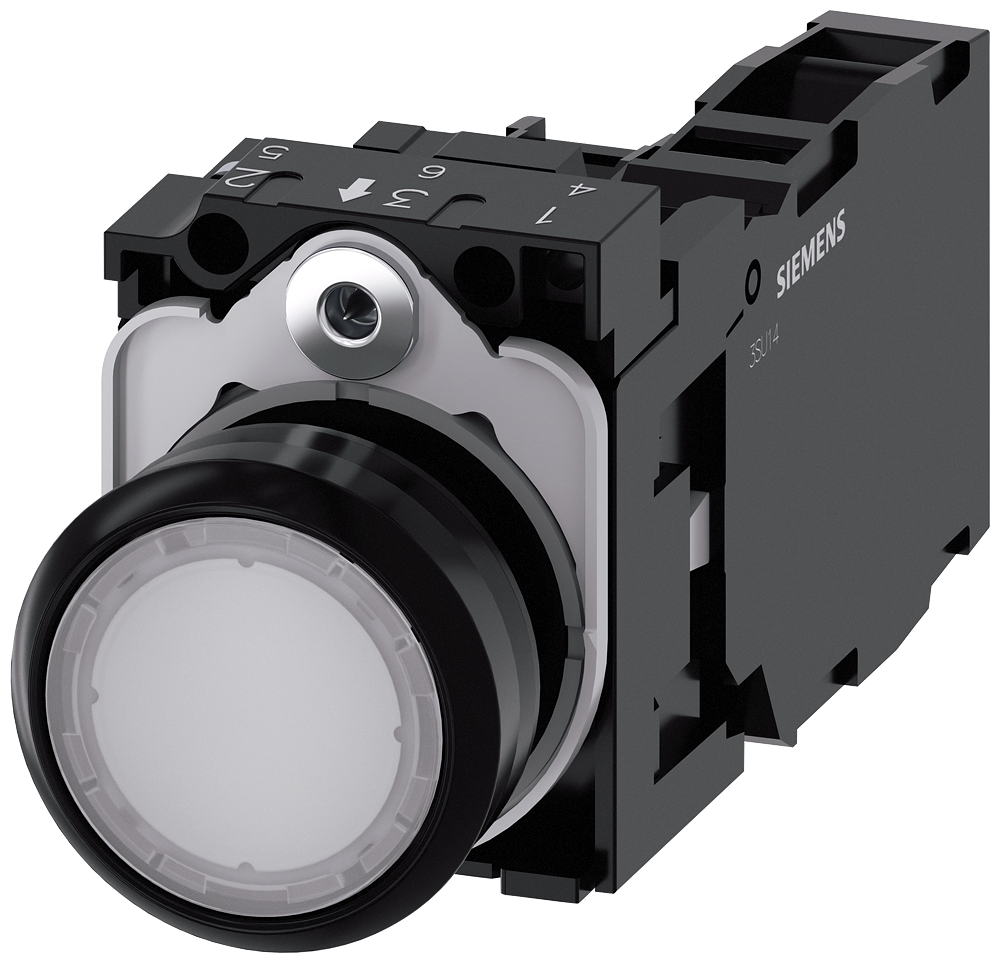 G_IC03_XX_07500P 3SU1106-0AB60-1FA0 Illuminated pushbutton, white - Зображення 1