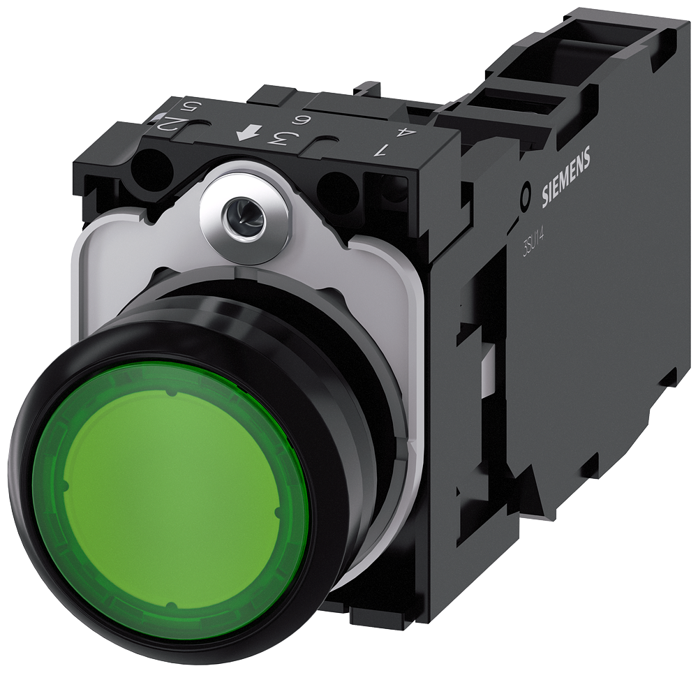 G_IC03_XX_07504P 3SU1102-0AB40-1FA0 Illuminated pushbutton, green - Зображення 1