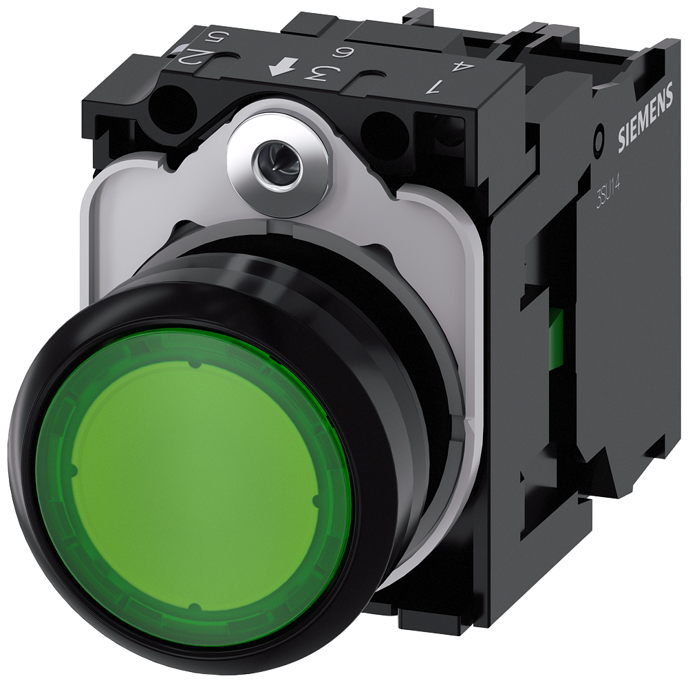 G_IC03_XX_07505P 3SU1102-0AB40-1BA0 Illuminated pushbutton, green - Зображення 1
