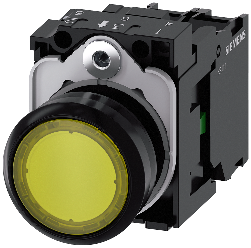 G_IC03_XX_07507P 3SU1102-0AB30-1BA0 Illuminated pushbutton, yellow - Зображення 1