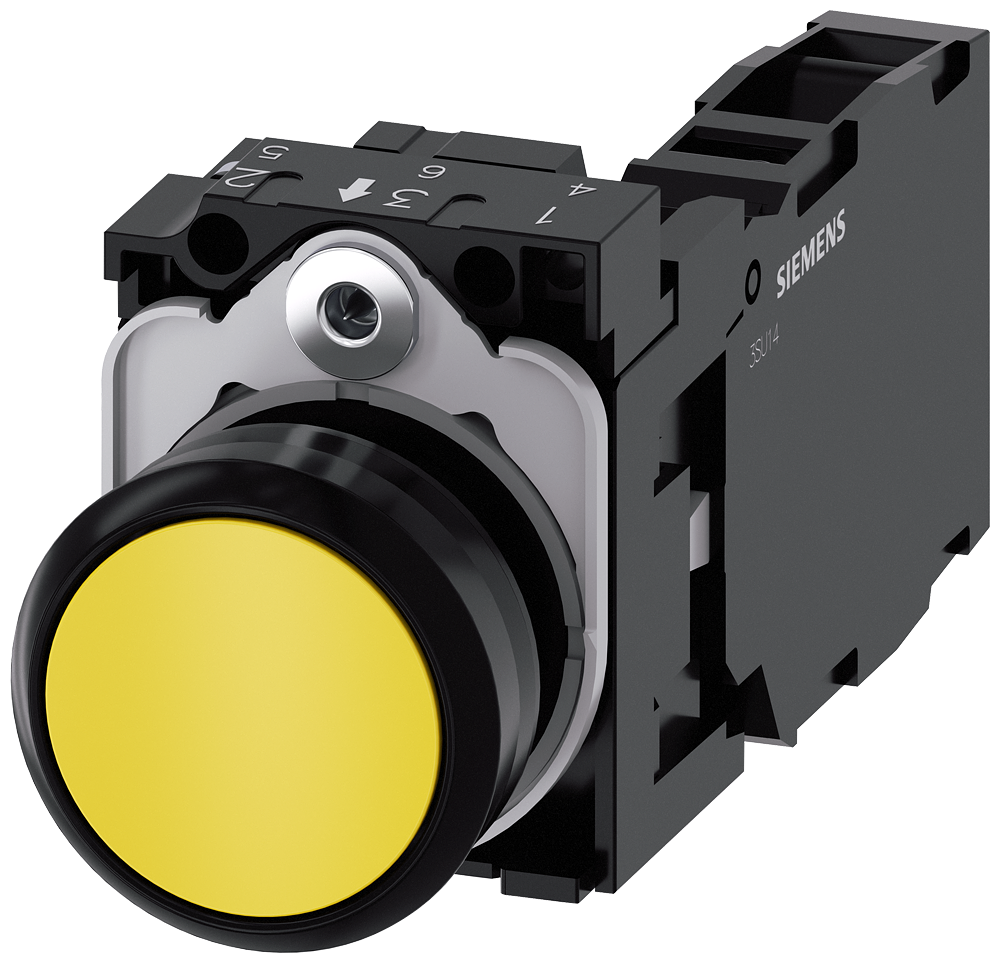 G_IC03_XX_07549P 3SU1100-0AB30-1FA0 Pushbutton, yellow - Зображення 1