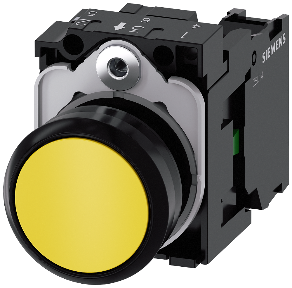 G_IC03_XX_07550P 3SU1100-0AB30-1BA0 Pushbutton, yellow - Зображення 1