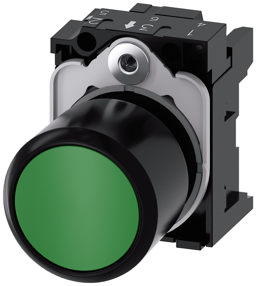 G_IC03_XX_07581P 3SU1200-0EB40-0AA0 Pushbutton, green, extended stroke - Зображення 1
