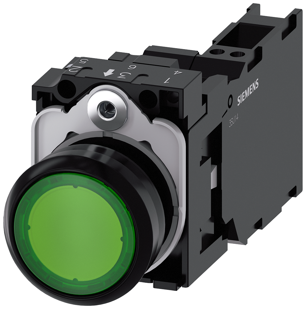 G_IC03_XX_07608P 3SU1102-0AB40-3FA0 Illuminated pushbutton, green - Зображення 1